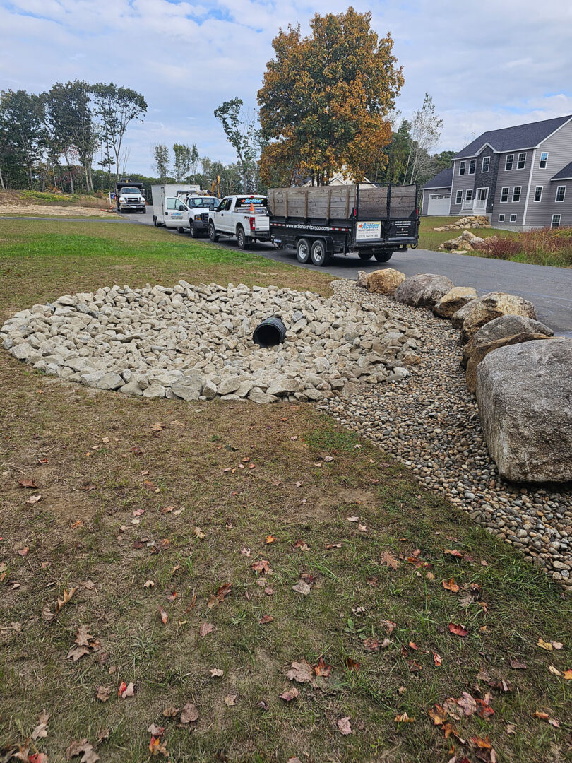 Drainage ditch installed