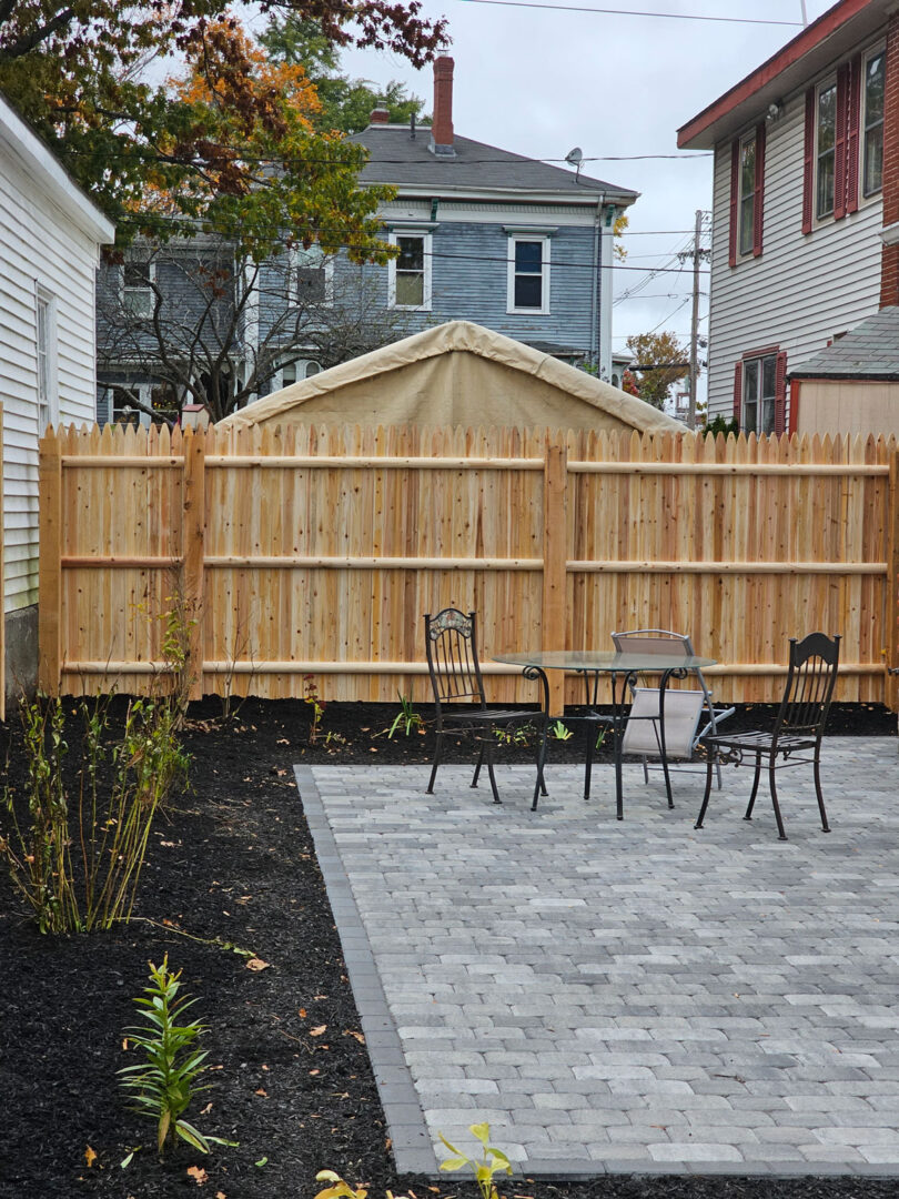Patio fence install